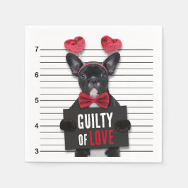 Guilty Love Dog Mugshot Funny Valentijnsdag Servet