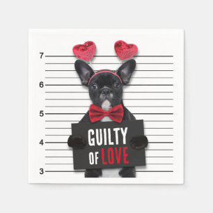 Guilty Love Dog Mugshot Funny Valentijnsdag Servet