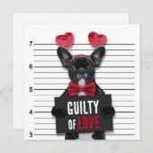 Guilty Love Mugshot Dog Funny Valentijnsdag Kaart (Voorkant / Achterkant)