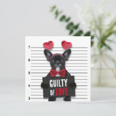 Guilty Love Mugshot Dog Funny Valentijnsdag Kaart (Staand voorkant)