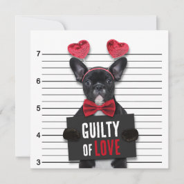 Guilty Love Mugshot Dog Funny Valentijnsdag Kaart
