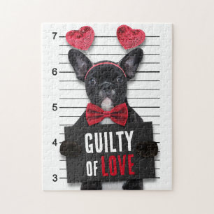 Guilty Love Mugshot Dog Funny Valentijnsdag Legpuzzel