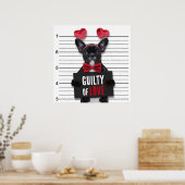 Guilty Love Mugshot Dog Funny Valentijnsdag Poster (Keuken)