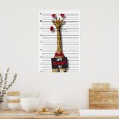 Guilty Mugshot Giraffe Funny Happy Valentine Dag Poster (Keuken)