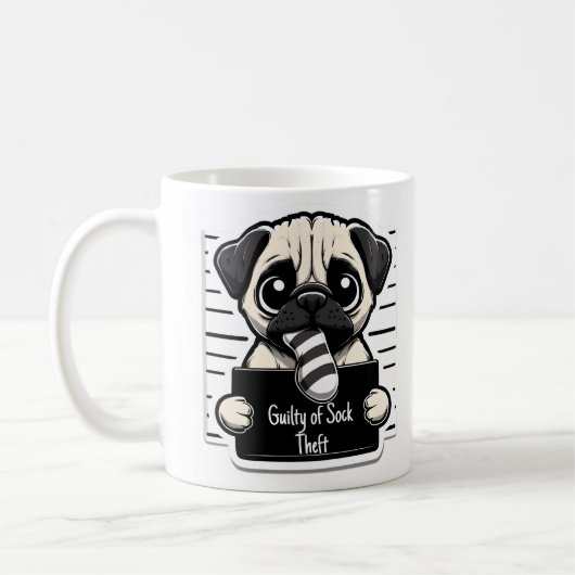 Guilty Paws Mok Shot - Pug - Koffie Mok (Links)