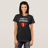 Guilty Samurai Grappig Japans T-shirt Een liefde w (Voorkant volledig)