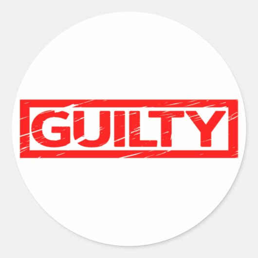 Guilty Stamp Ronde Sticker (Voorkant)