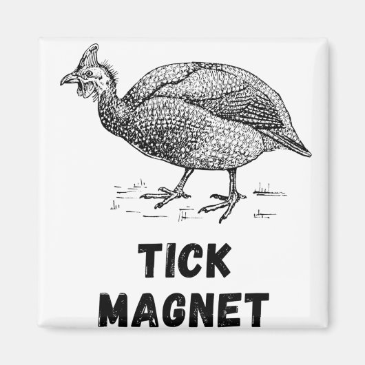 Guine Hen Fowl Farm Animals Country Poultry Guine Magneet (Voorkant)