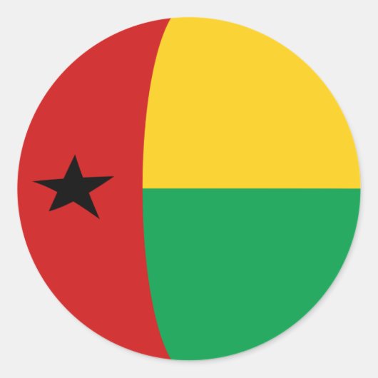 Guinea-Bissau Fisheye Vlag Sticker (Voorkant)