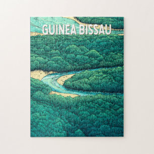 Guinea Bissau Illustratie Reis Kunst Vintage Legpuzzel