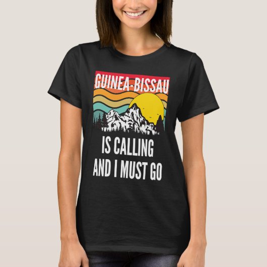 Guinea bissau Is Calling And I Must Go, Wavy Sunse T-shirt (Voorkant)