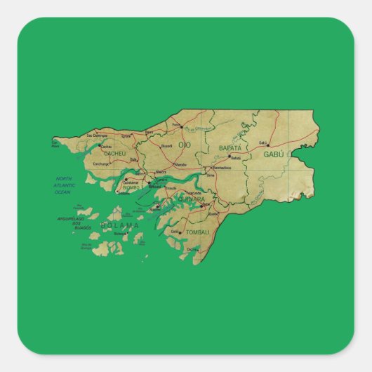 Guinea-Bissau Kaart Sticker (Voorkant)