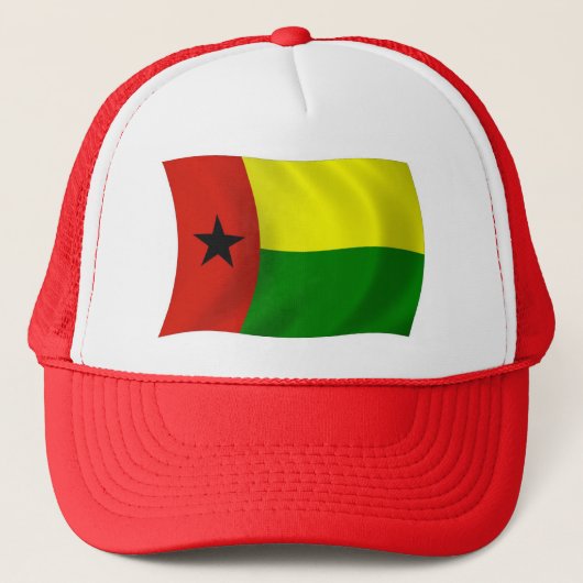 Guinea-Bissau Vlag Hoed Trucker Pet (Voorkant)