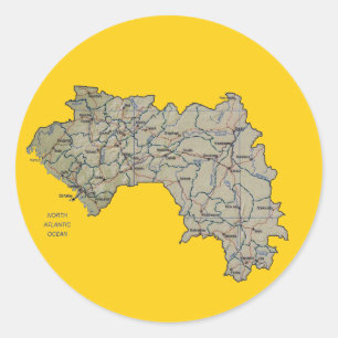 Guinea-Conakry Kaartsticker Ronde Sticker