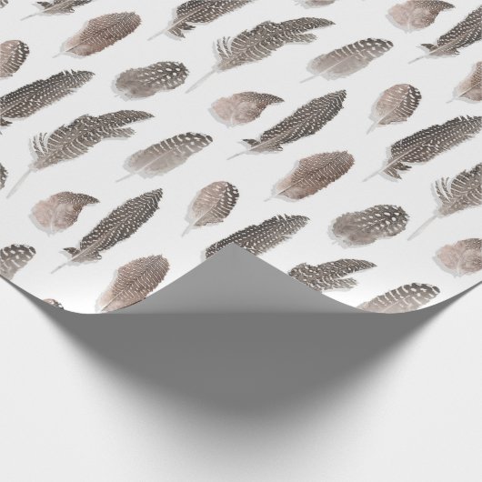 Guinea Farm Bird Feather Pattern Cadeaupapier (Hoek)