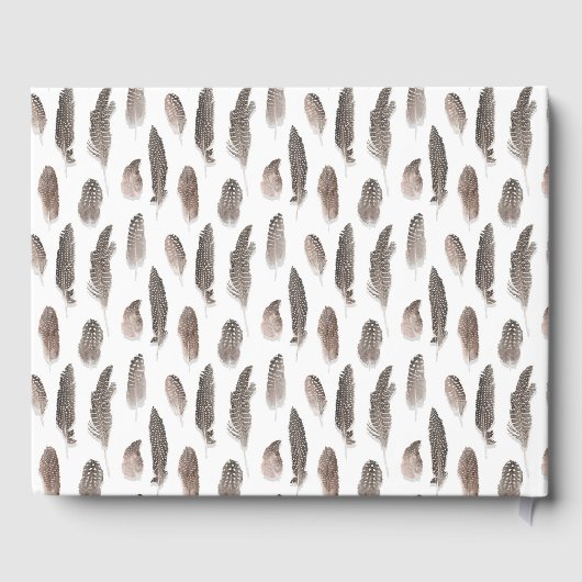 Guinea Farm Bird Feather Pattern Gastenboek (Achterkant)