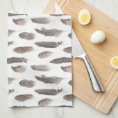 Guinea Farm Bird Feather Pattern Theedoek (Quarter Fold)