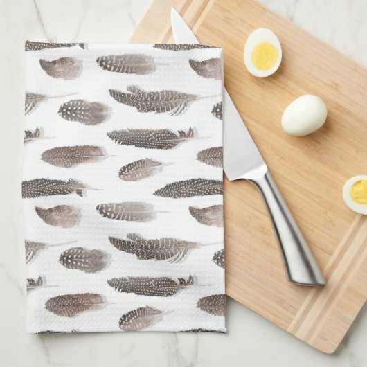 Guinea Farm Bird Feather Pattern Theedoek (Quarter Fold)