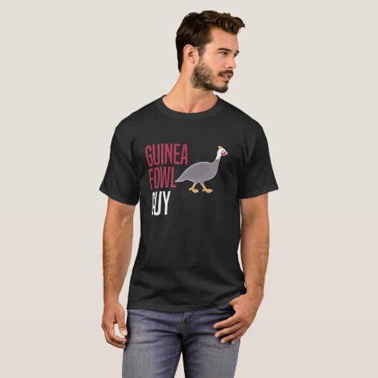 Guinea Fowl Chicken Bird Guy T-shirt (Voorkant volledig)