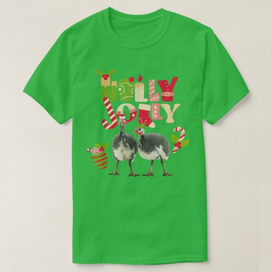 Guinea Hen Fowl Poultry Farm Animal Funny Christma T-shirt (Design voorkant)
