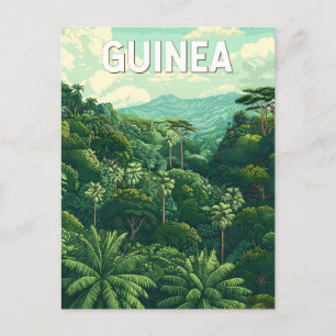 Guinea Illustratie Reis Kunst Vintage Briefkaart