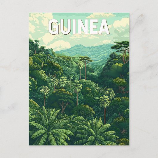 Guinea Illustration Travel Art Vintage Briefkaart (Voorkant)
