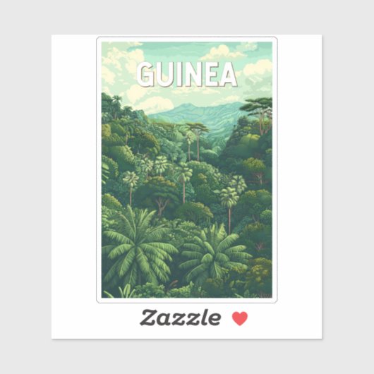 Guinea Illustration Travel Art Vintage Sticker (Vel)