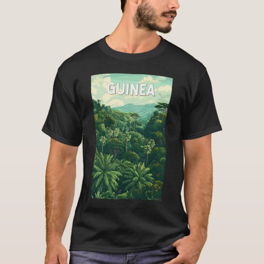Guinea Illustration Travel Art Vintage T-shirt (Voorkant)