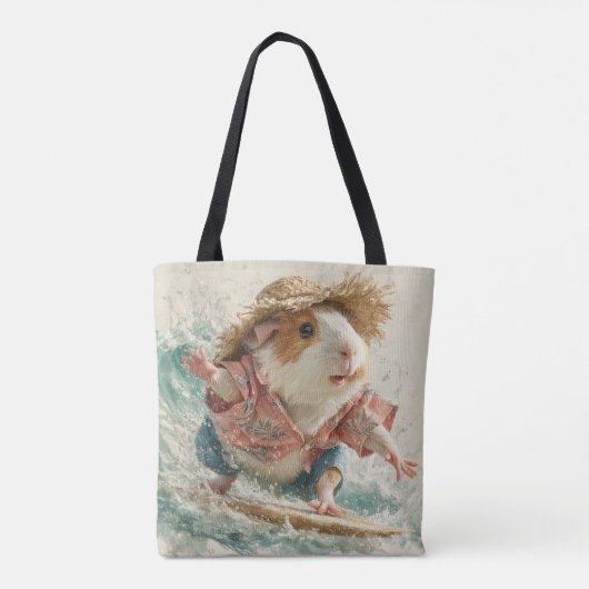 Guinea Pig Albert The Surfer Catching Waves  Tote Bag (Achterkant)