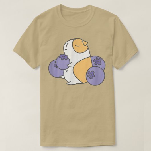 Guinea pig and blueberry  t-shirt (Design voorkant)