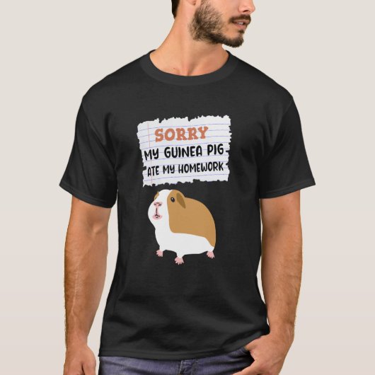 Guinea Pig Ate My Homework Kids School T-shirt (Voorkant)