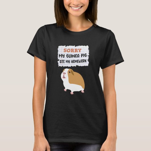 Guinea Pig Ate My Homework Kids School T-shirt (Voorkant)