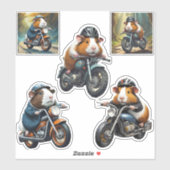 Guinea Pig Biker Friends Multiple  Sticker Sheet (Vel)