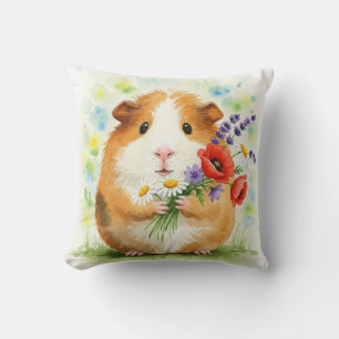 Guinea Pig Cavia Cavy Bloemen Kussen