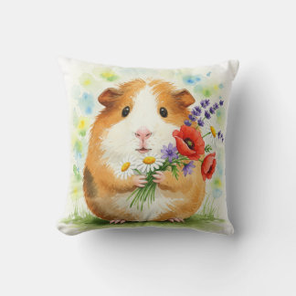 Guinea Pig Cavia Cavy Bloemen Kussen