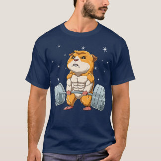 Guinea Pig Cavy Weightlifting Fitness Gym Premium  T-shirt