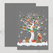 Guinea Pig Christmas On Winter Tree Goat Lover Paj Kaart (Voorkant / Achterkant)