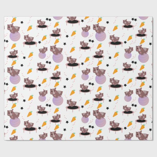 Guinea Pig Fitness Gym Funny Design Cadeaupapier (Vlak)