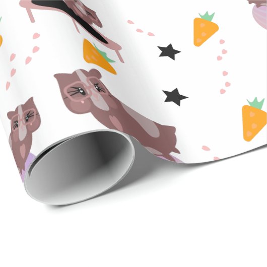 Guinea Pig Fitness Gym Funny Design Cadeaupapier (Rol Hoek)