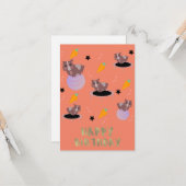 Guinea Pig Fitness Gym Funny Design Kaart (Voorkant / Achterkant in situ)