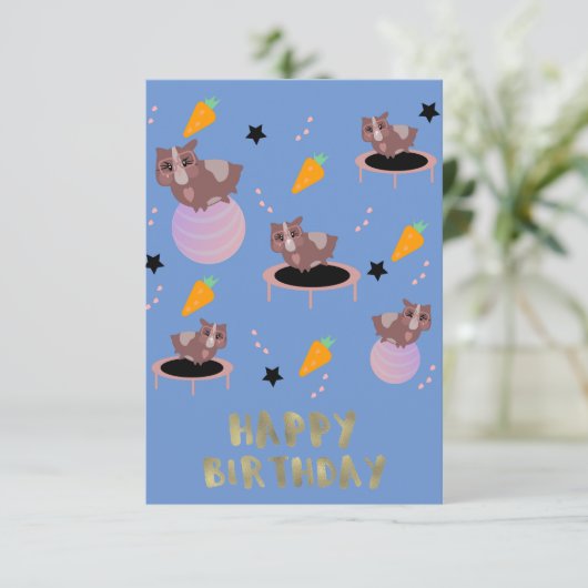 Guinea Pig Fitness Gym Funny Design Kaart (Staand voorkant)