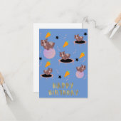 Guinea Pig Fitness Gym Funny Design Kaart (Voorkant / Achterkant in situ)