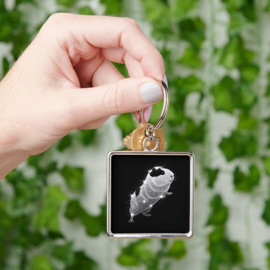 Guinea pig glittering keyring sleutelhanger (Hand)