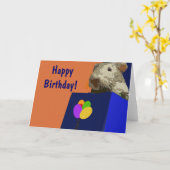 Guinea Pig Happy Birthday Kaart (Gele Bloem)