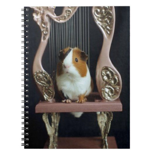 Guinea Pig Harp Notebook – Whimsical Storybook Notitieboek (Voorkant)
