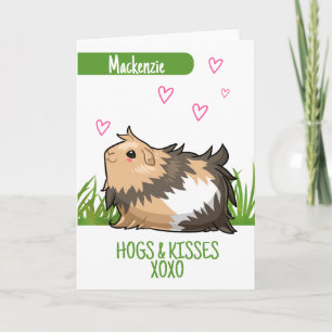 Guinea Pig Hogs and Kisses gepersonaliseerde Valen Feestdagen Kaart