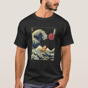 Guinea Pig Japanese Kanagawa Wave Funny Surf Anima T-shirt