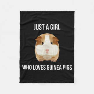 Guinea Pig Just A Girl Loves Wheek Fleece Deken