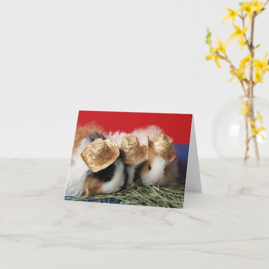 Guinea Pig Note Card Kaart (Gele Bloem)