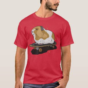 Guinea pig on skateboard skateboarding t-shirt